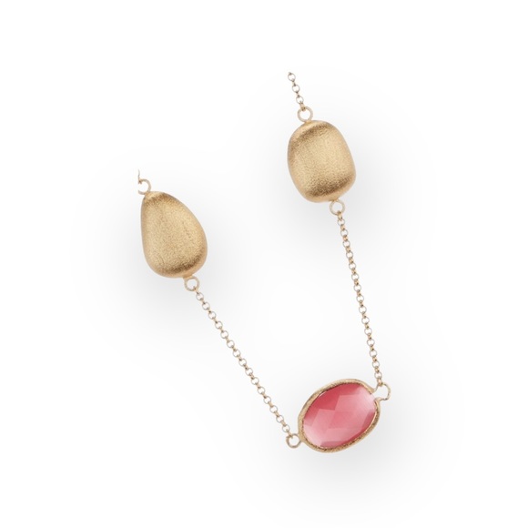 new Rivka Friedman ๐  Pink Cat's Eye Gemstone Necklace ๐  Satin Finish Gold ๐  - Picture 14 of 16